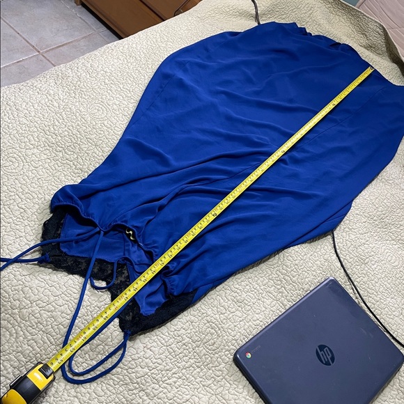 Finn and clover, black lace trimmed blue slip dress - Picture 7 of 7